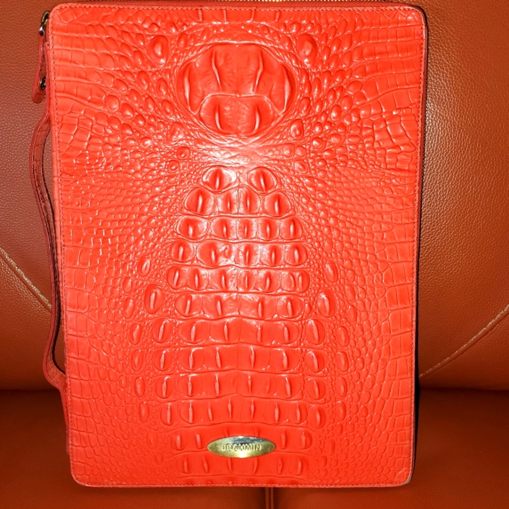 Rare Orange Brahmin Melbourne Leather Padfolio
